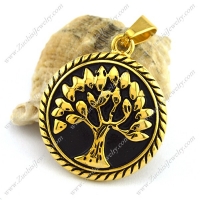 Vintage Gold Plated Oak Pendant p002547