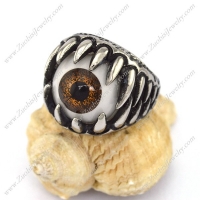 Brown Eyeball Stainless Steel Evil Ring r002872