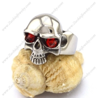 Two Big Red Stones Eyes Skull Ring for Mens r002875