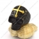 Gold Cross on the Forehead of Black Skull Ring r002954