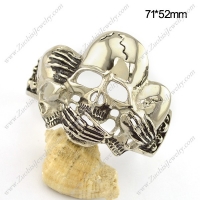 Three Skull Heads Bangle for Strong Mens b004048