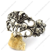 Engine Multi Skull Heads Bangle for Bikers b004072