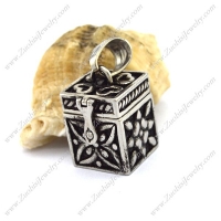 Stainless Steel Cubic Jewelry Box Charm Locket p002852