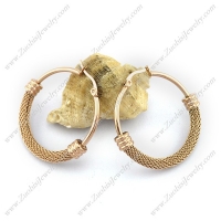 Rose Gold Plating Net Earring e001144