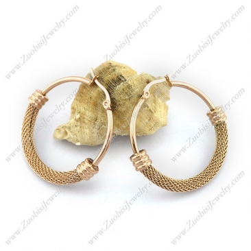 Rose Gold Plating Net Earring e001144