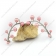 Unique Leaf Shaped Earring with Pink Plastic Pearls e001147