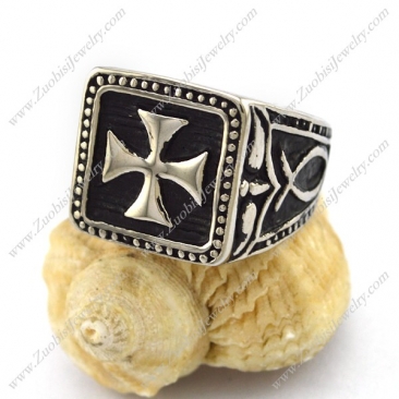 Blacken Cross Ring r003010