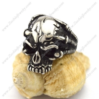 Blacken Horrible Skull Ring r003014