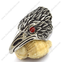 Casting Eagle Ring with Red Crystal Eyes r003018