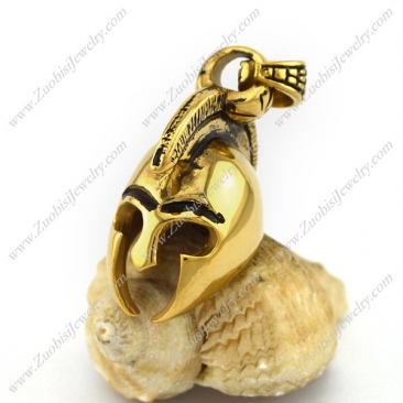 Retro Golden Spartan Helmet Pendant p002888