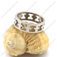 Hollow Stainless Steel Cross Rings r003062