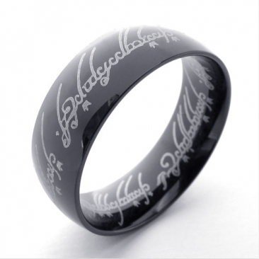 8mm Wide Black The Lord of the Rings men women as power finger Ring JR430005-2