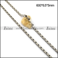 All Silver Tone Unique Box Chain in 6.5MM Wide n001103
