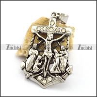 Clear Rhinestones Jesus Christ Anchor Pendant p003021