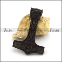 Dark Black Thor Hammer Pendant p003026