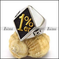 1 Percent ER in Gold Biker Ring r003396