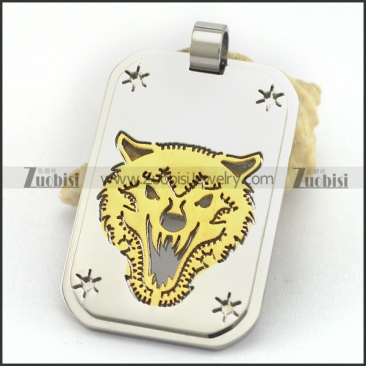 Golden Wolf Cutting Pendant p003244