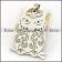 Silver Stainless Steel Owl Cutting Pendant p003248