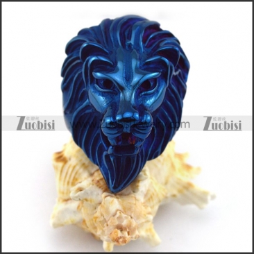 Shiny Blue Plating Lion Ring r003591