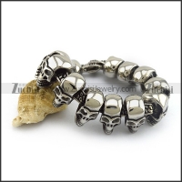 Large 25mm Wide Skull Head Bracelet b004490