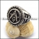 Round Silver Masonic Ring r003612