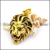 Antique Gold Stainless Steel Lion Head Pendant p003347