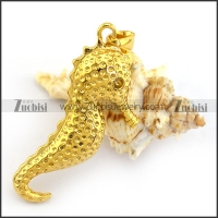 Gold Plating Steel Hippocampus Pendant p003351