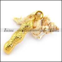 Gold Steel Peanut Pendant p003361