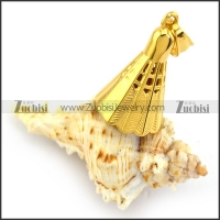 Stainless Steel Shuttlecock Pendant in 24K Plating p003373