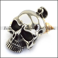 Large High Polishing Steel Skull Pendant p003467