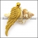 Gold Feather Pendant in Stainless Steel p003642