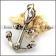 5 Skull Heads Anchor Pendant p003765