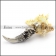 Solid Stainless Steel Wolf Head Tooth Pendant p003773