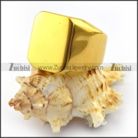 24K Gold Plating Casting Ring with Big Smooth Face r003702