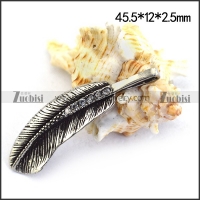 Stainless Steel Casting Feather Charm p003513