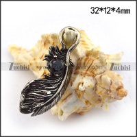 32MM Big Steel Feather Charm for Bracelet p003660