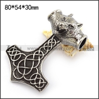 Wolf Hammer Pendant in 80mm Long p003751