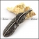Mens Feather Pendant in Stainless Steel p003922