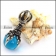 Vintage Stainless Steel Pendant with Clear Blue Ball p003948