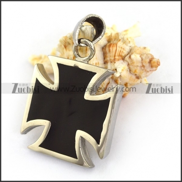 4CM Black Epoxy Stainless Steel Cross Pendant p003953