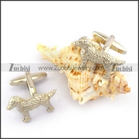 Silver Tone Cooper Dog Cufflinks c000031