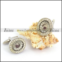 Clear Rhinestone Cooper Cufflinks c000057