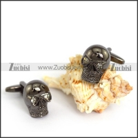 Gun Metal Tone Skull Cooper Cufflinks c000059