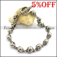 14 small flower skull bracelets for women b002778