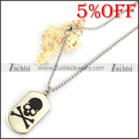 Black Skullbone Dog Tag Chain n001305