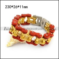 Inner Golden and Outer Red Bicycle Link Chain Bracelet b005114