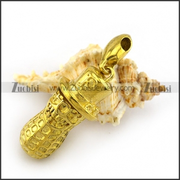 Shiny Gold Cooper Peanut Pendant p004438