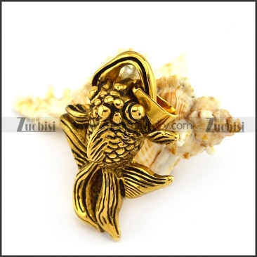 Vintage Golden Carp Pendant in Stainless Steel p004441