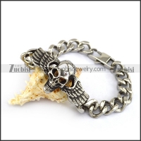 Casting Stainless Steel Skull Wing Bracelet b005341