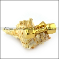 Gold Tone Special Dumbbell Stainless Steel Men's Pendant p004570